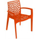 Plastová židle GRUVYER s područkami oranžová