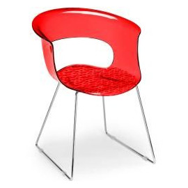Plastová židle MISS B antishock transparentní červená