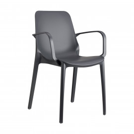 Plastová židle GINEVRA armchair s područkami - barva antracit 