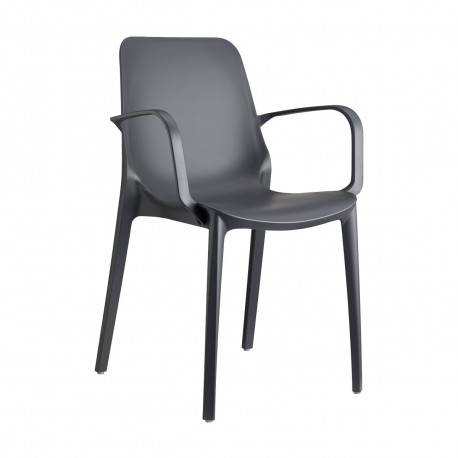 Plastová židle GINEVRA armchair s područkami - barva antracit 2333